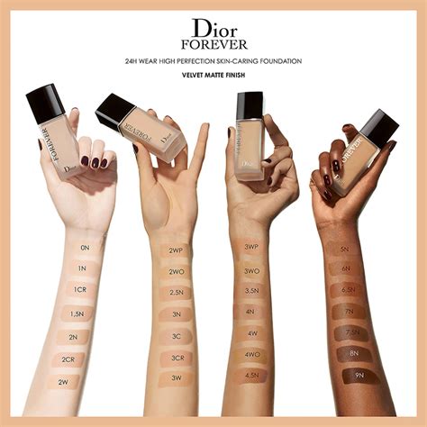 dior forever foundation matte swatches|Dior forever foundation color chart.